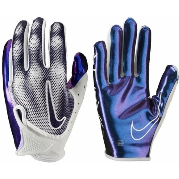 Nike Vapor Jet 7.0 Football Gloves White Purple Size Large NWT - Picture 1 of 6